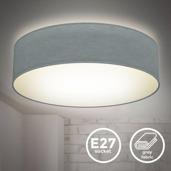 Таванно осветително тяло 2xE27/40W/230V, Ø 38 см, сиво