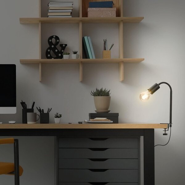 LED лампа с щипка 1xE27/4,2W/230V 2700K черна