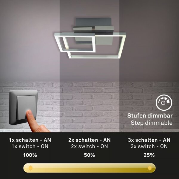 LED Димируем таванен плафон LED/12W/230V 3000K матов хром