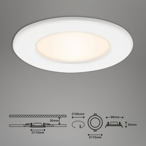 Комплект 3x вградени LED осветителни тела за баня LED/6W/230V 3000K IP44 бели