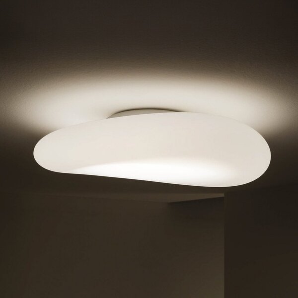 Stilnovo Mr. Magoo LED плафон, фаза, Ø76cm, Затъмняване, Бял, Дневна/трапезария, Пластмаса, Дизайн