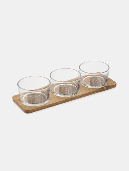 Sinsay - Поднос за сервиране с три купички 4pack - бял