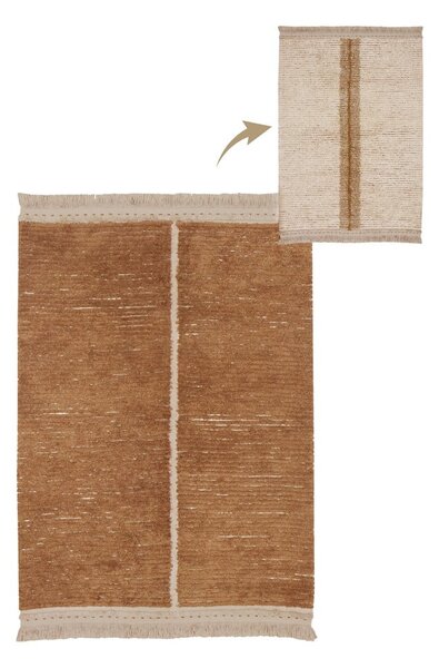 Памучен килим в тухлен и бежов цвят 140x200 cm Duetto Toffee – Lorena Canals