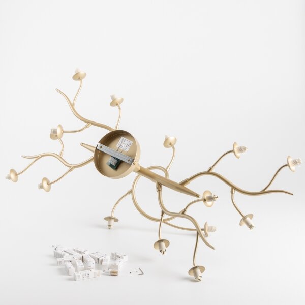 Brilagi - LED Полилей за повърхностен монтаж MISTEL 15xG9/3W/230V златист/бял