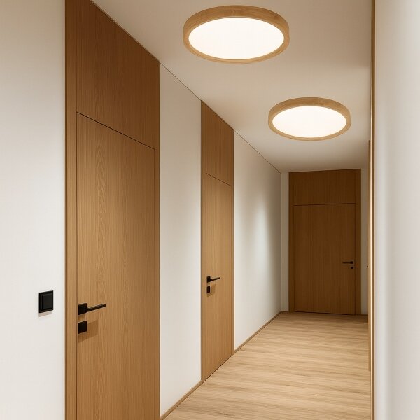 Brilagi - LED таванно осветително тяло WOODROUND LED/30W/230V 3000/4000/6000K, с диаметър 40 см