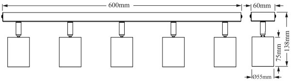 Osram - Точково осветително тяло ELEMENTAL 5xGU10/6W/230V