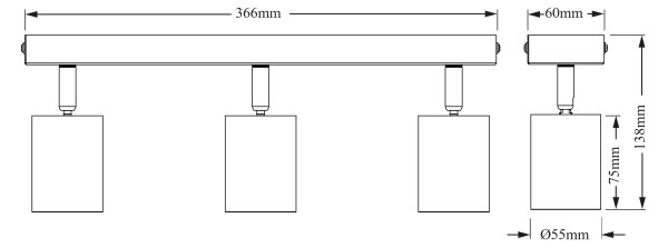Osram - Точково осветително тяло ELEMENTAL 3xGU10/6W/230V