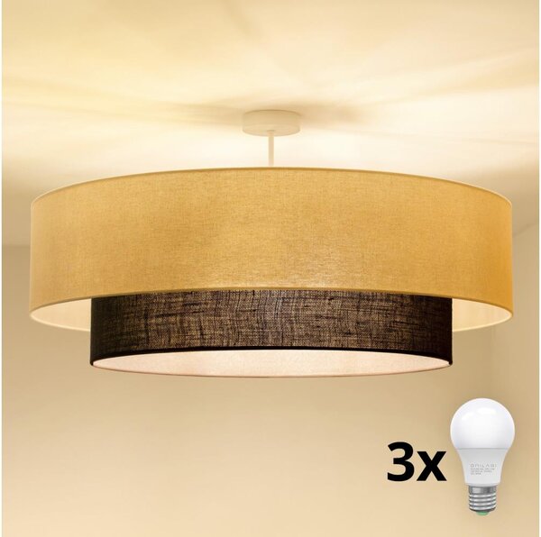 Brilagi - LED полилей BOHO стил, монтиран на тавана, 3xE27/15W/230V, диаметър 80 см, кремав/кафяв