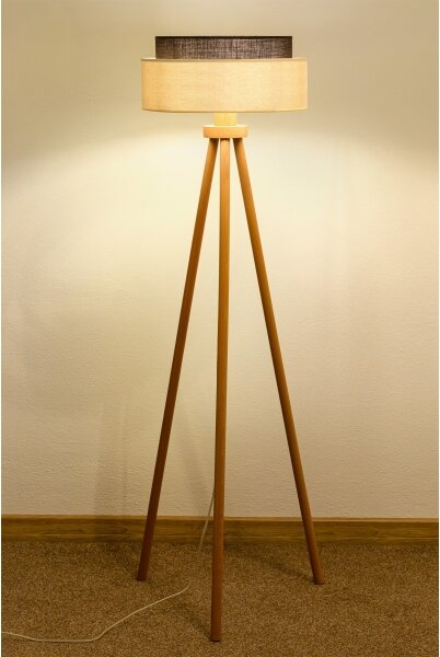 Brilagi - LED подова лампа BOHO стил 1xE27/15W/230V кремава/кафява
