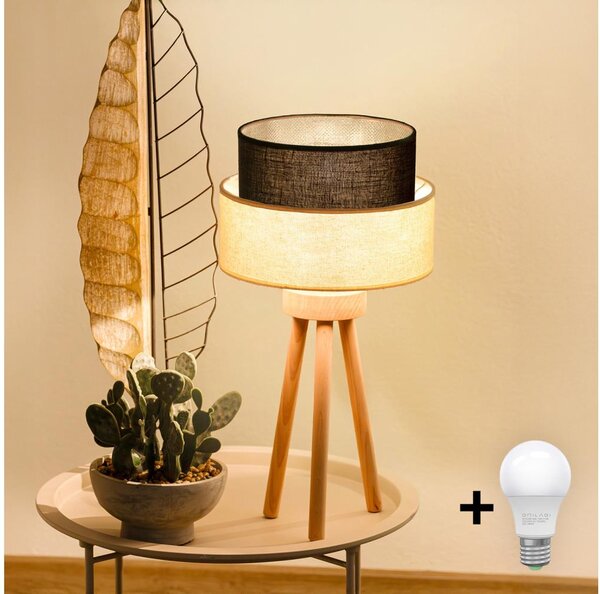 Brilagi - LED настолна лампа BOHO стил 1xE27/15W/230V кремава/кафява