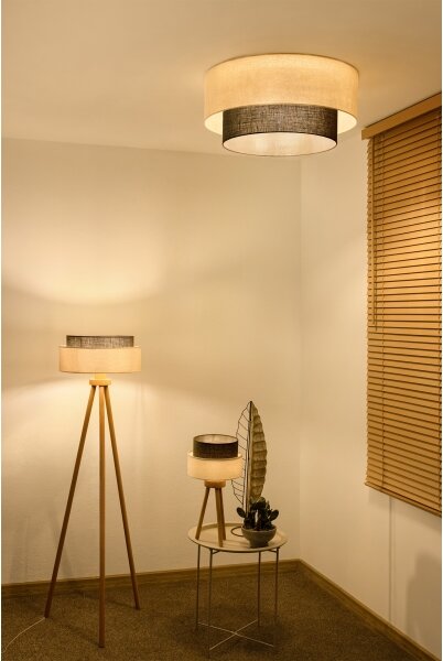 Brilagi - LED таванно осветително тяло BOHO STYLE 3xE27/15W/230V Ø 60 см кремаво/кафяво