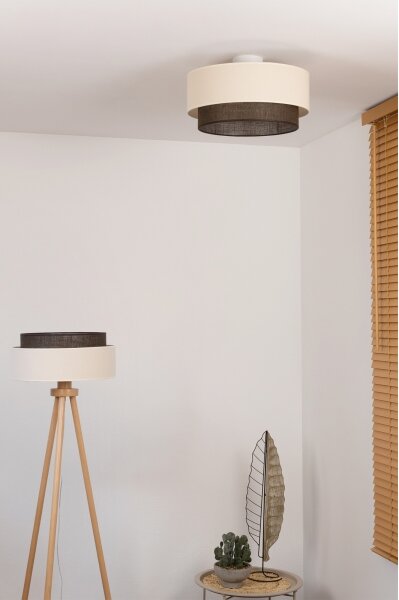 Brilagi - LED таванно осветително тяло BOHO STYLE 1xE27/15W/230V Ø 40 см кремаво/кафяво