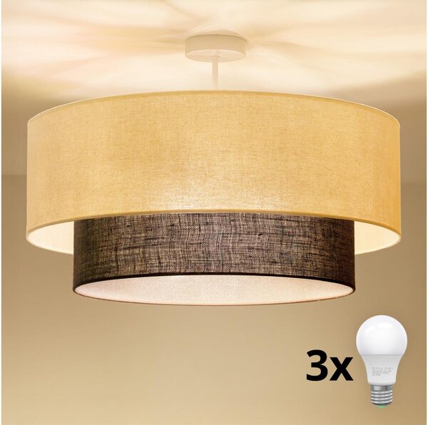 Brilagi - LED повърхностно монтиран полилей BOHO STYLE 3xE27/15W/230V Ø 60 cm кремав/кафяв