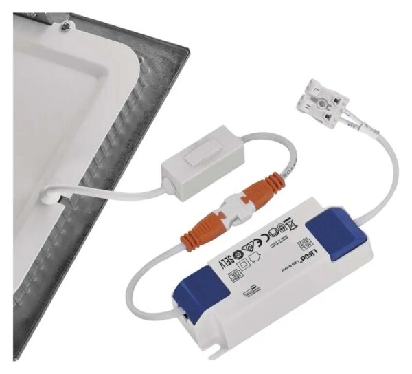 Вградено LED осветително тяло NEXXO LED/18W/230V 3000/3500/4000K сребристо 22,5x22,5 cm