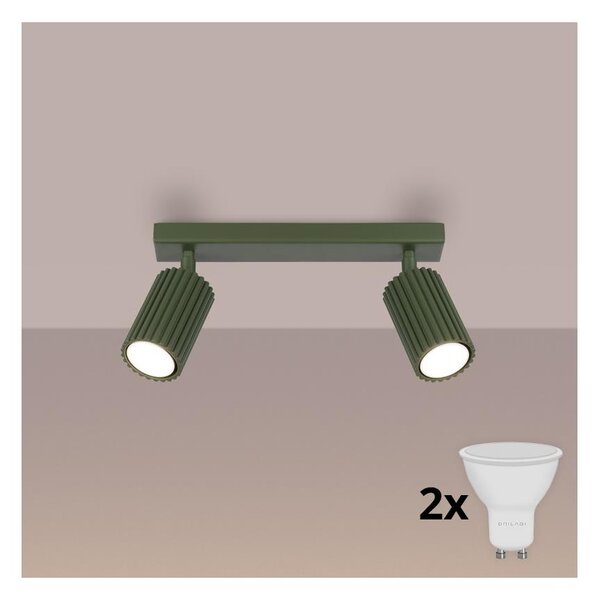 Brilagi - LED точково осветително тяло CRESTO 2xGU10/10W/230V зелено