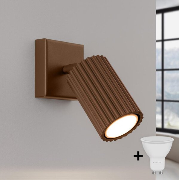Brilagi - LED стенен аплик CRESTO 1xGU10/10W/230V кафяв