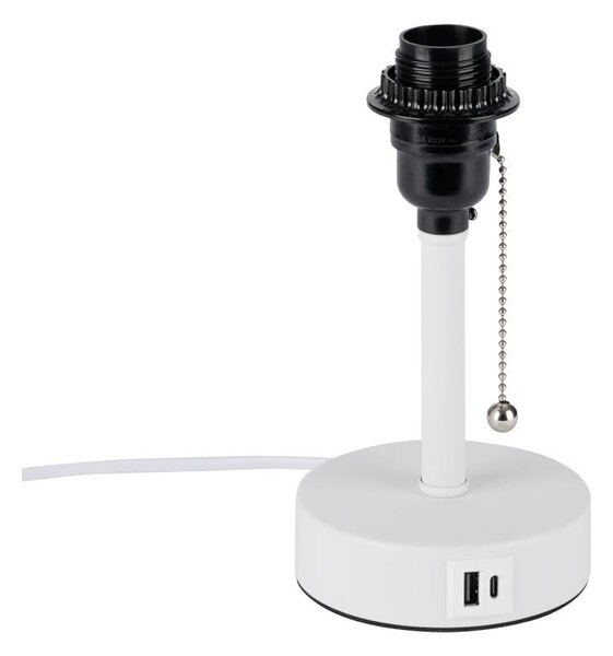 Brilagi - Настолна лампа с USB порт TABLON 1xE27/25W/230V бяла