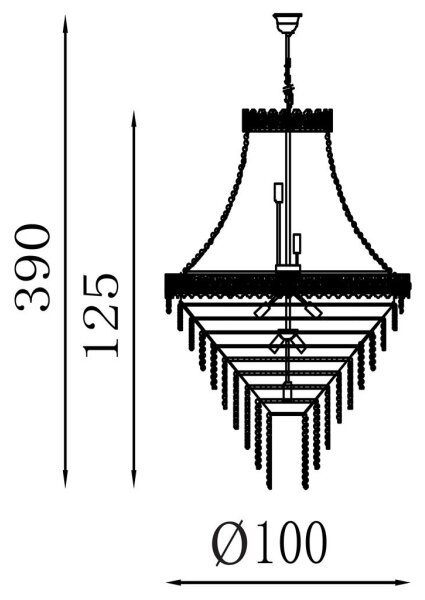 Searchlight 1711-102SB - Полилей на верига LOUIS PHILLIPE 28xE14/60W/230V