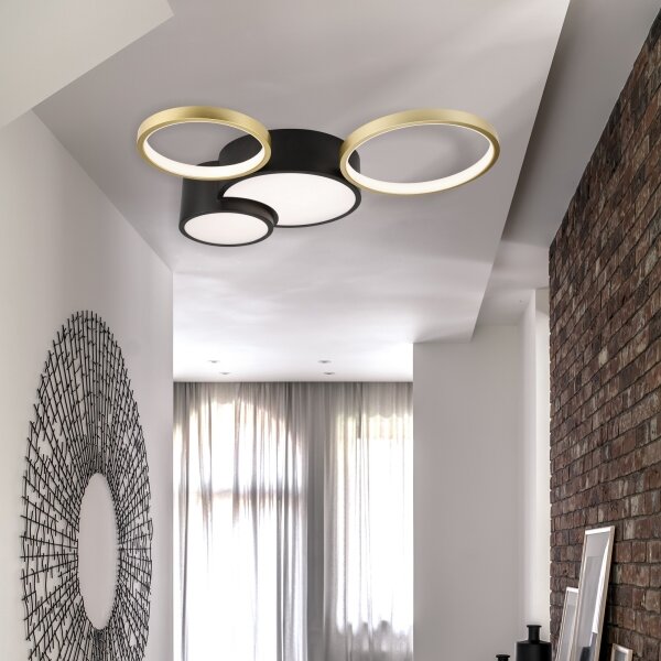 Регулируемо LED таванно осветление ALIZEE 30W 3000-6500K черно/злато