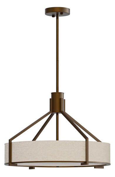 Open Design OR85648- Полилей на тръба DORETTO 4xE27/15W/230V Ø 50 см кафяв/бежов