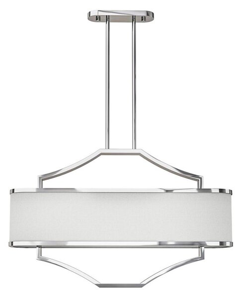 Open Design OR84849 - Полилей на штанга GERDO OVALE 6xE14/12W/230V лъскав хром/бял
