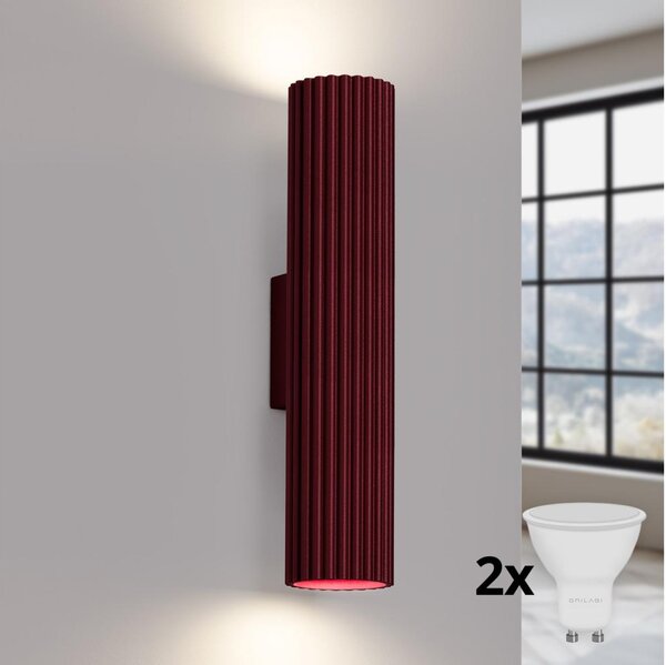 Brilagi - LED стенна лампа CRESTO 2xGU10/10W/230V 30 cm бордо