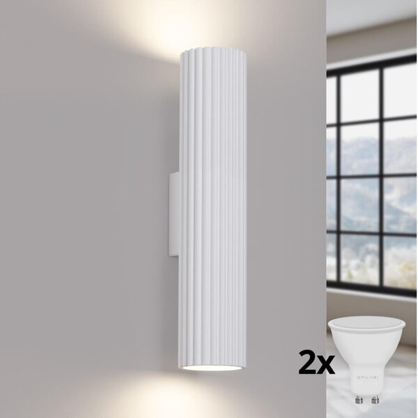 Brilagi - LED стенна лампа CRESTO 2xGU10/10W/230V 30 см бяла