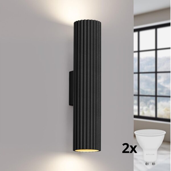 Brilagi - LED стенен аплик CRESTO 2xGU10/10W/230V 30 cm черен