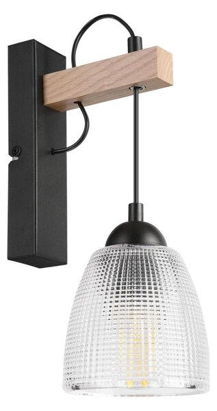 Настенна лампа LEANDRA 1xE27/15W/230V дъб/черно