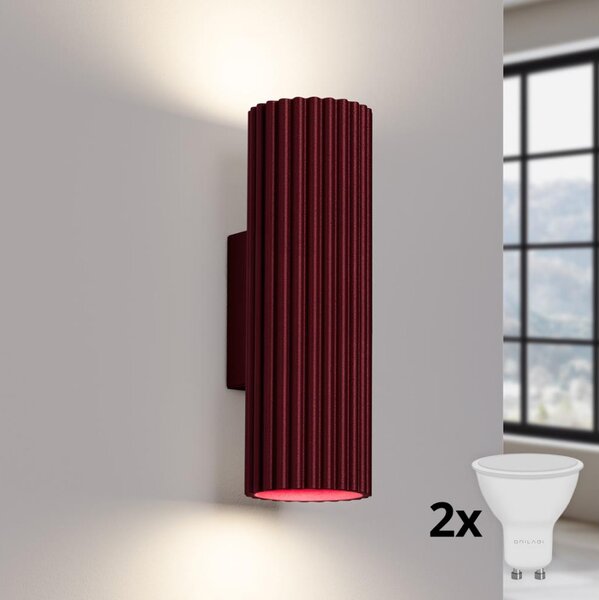 Brilagi - LED стенна лампа CRESTO 2xGU10/10W/230V 20 cm бордо
