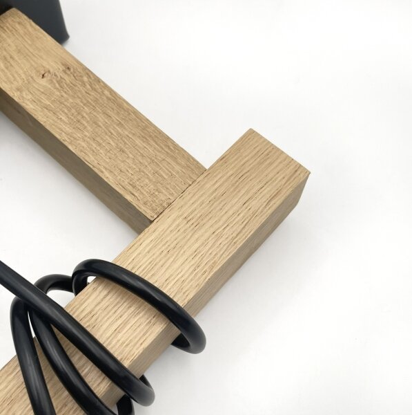 Полилей на кабел LEANDRA 1xE27/15W/230V дъб/черно