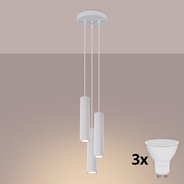 Brilagi - LED полилей на кабел CRESTO 3xGU10/10W/230V бял