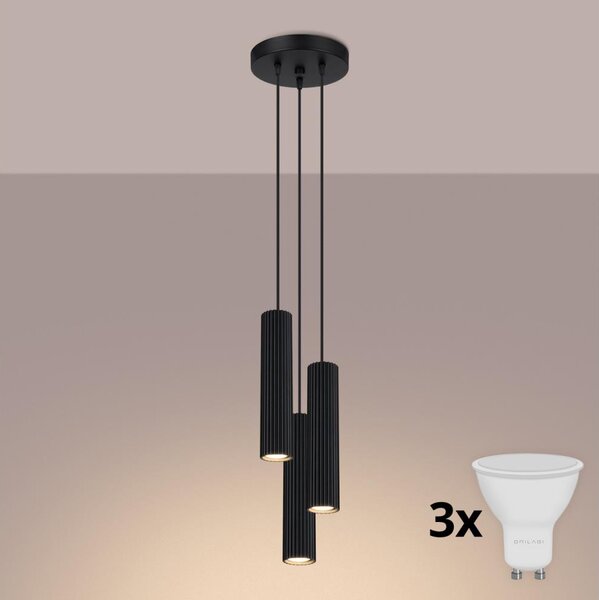 Brilagi - LED полилей на кабел CRESTO 3xGU10/10W/230V черен