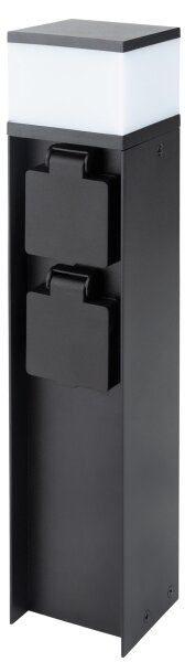 Brilagi - Външна лампа с 2 SCHUKO контакта 1xG9/11W/230V IP44 черна