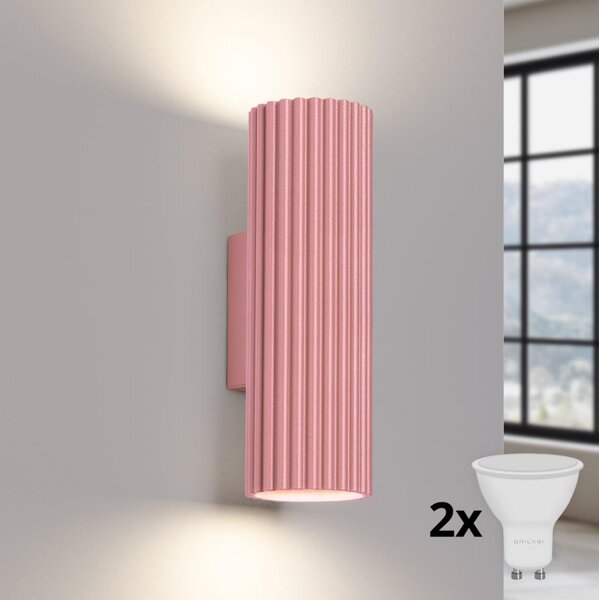 Brilagi - LED стенно осветително тяло CRESTO 2xGU10/10W/230V 20 cm розово