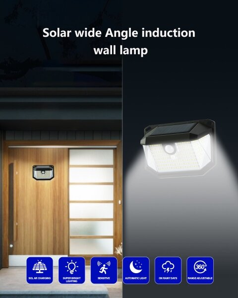Brilagi - LED соларен стенен фенер WALLIE LED/4W/5,5V IP65 с сензор