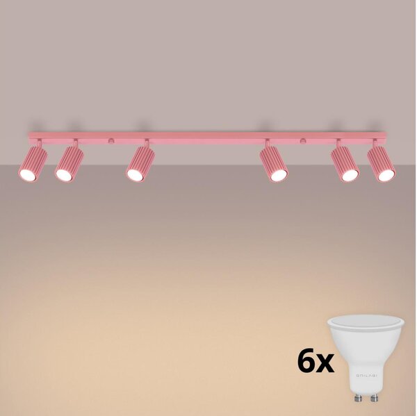 Brilagi - LED точково осветително тяло CRESTO 6xGU10/10W/230V розово