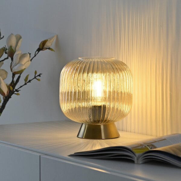 Schöner Wohnen 13573-27 - настолна лампа NAMI 1xE27/25W/230V златиста/бежова
