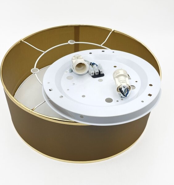 Плафон SIRJA DOUBLE 2xE14/15W/230V Ø 35 см кафяв/златист