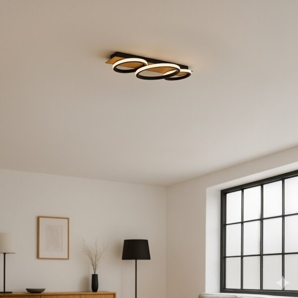LED таванно осветително тяло ROWENA LED/18W/230V черно/кафяво