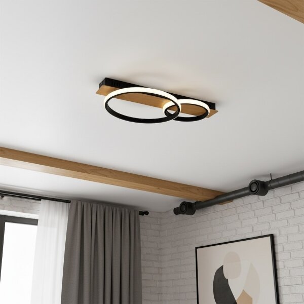 LED таванно осветително тяло ROWENA LED/14W/230V черно/кафяво