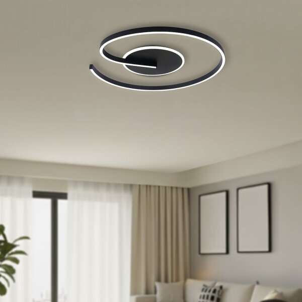 LED таванна лампа LORENZO LED/22W/230V Ø 50 см, черна