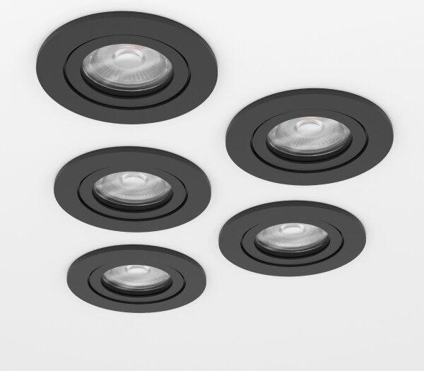 Eglo 902266 - КОМПЛЕКТ 5x LED вградено точково осветително тяло BARRANCO LED/4,8W/230V черно