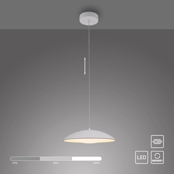Schöner Wohnen 14606-16 - димируема LED висяща лампа на кабел LENTE LED/17W/230V Ø40 см бяла