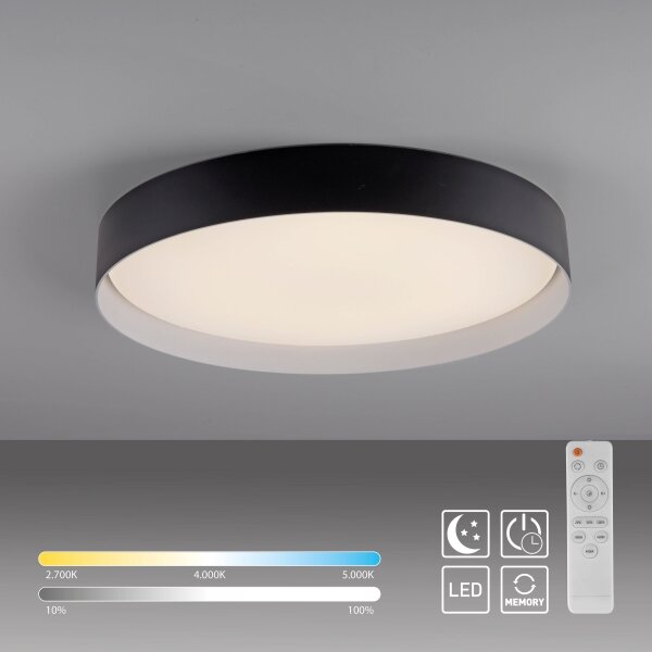 Schöner Wohnen 14595-18 - LED димируемо таванно осветително тяло TAVOLI LED/34W/230V черно + дистанционно управление