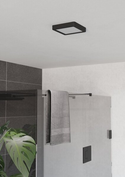 Eglo 901328 - LED таванно осветително тяло за баня FUEVA LED/7W/230V 15x15 cm IP44 черно