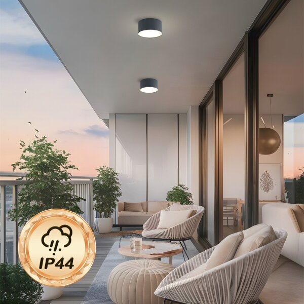 Brilagi - LED таванно осветително тяло за баня FORIS LED/14W/230V Ø 12 см антрацит IP44