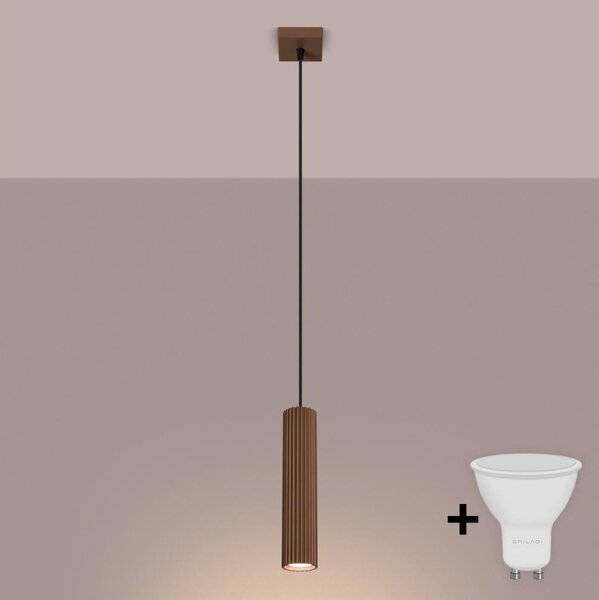 Brilagi - LED полилей на кабел CRESTO 1xGU10/10W/230V кафяв