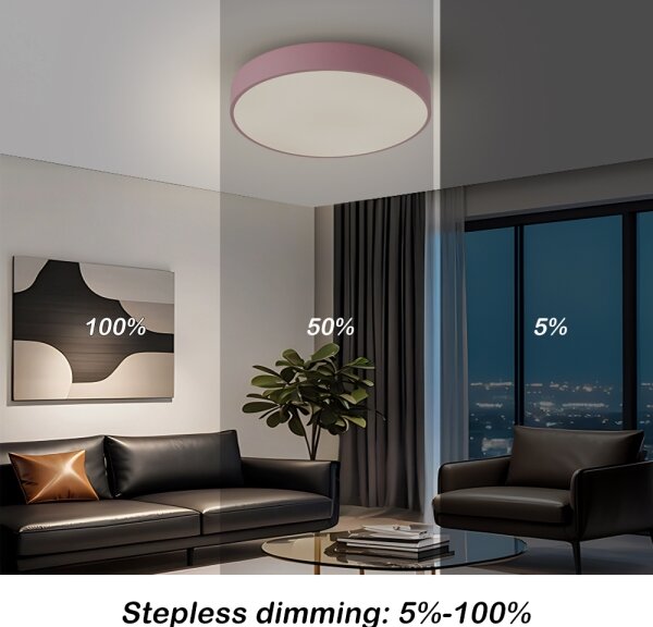 Brilagi - Димируем LED таванен плафон POOL LED/48W/230V 3000-6000K 40 cm розов + дистанционно управление