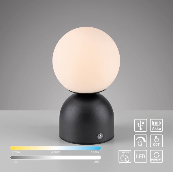 Schöner Wohnen 19218-18 - димируема настолна лампа RUDI LED/1,2W/5V черна